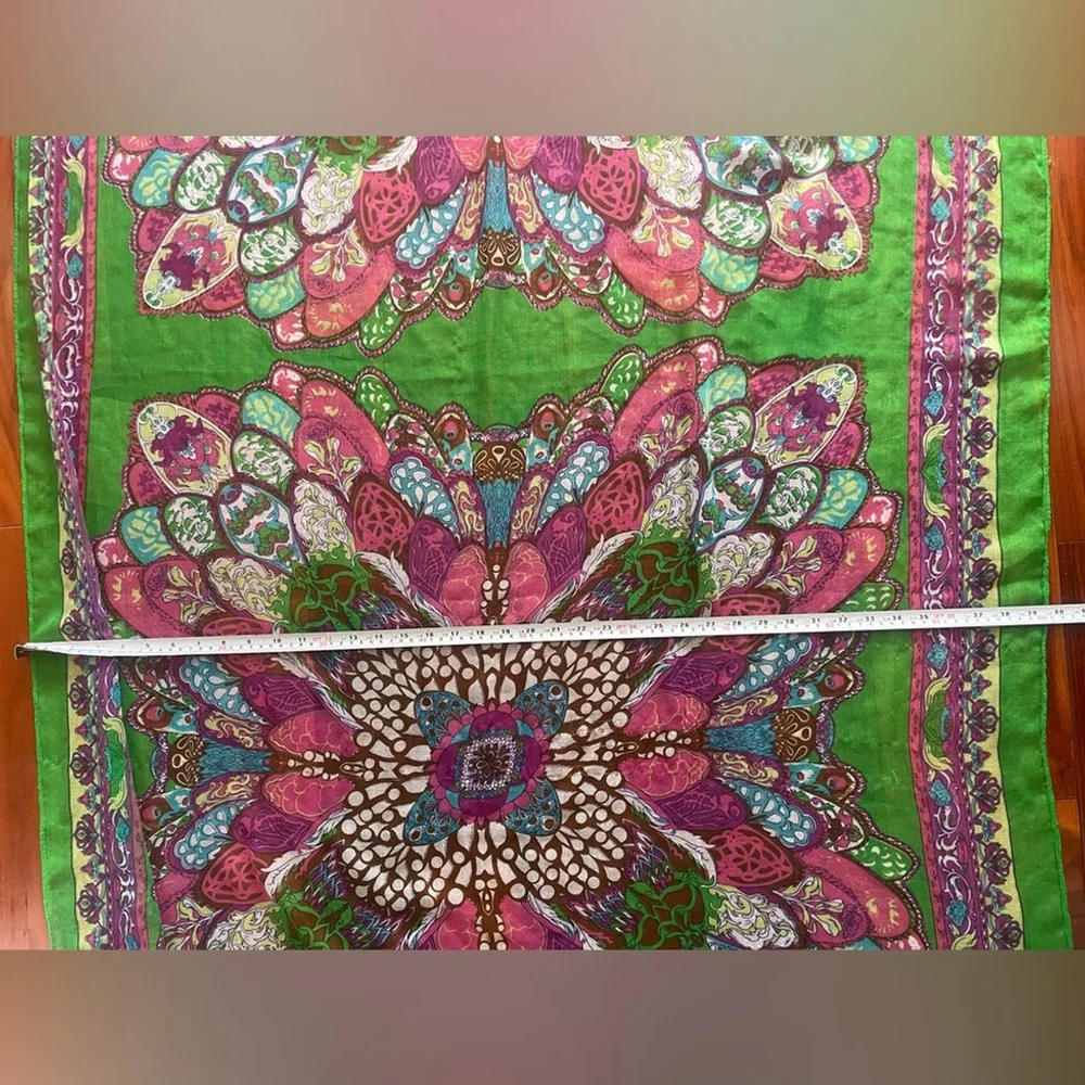Emerald Green Oversized Statement Scarf Wrap 73” x 40” Boho Resort Luxe